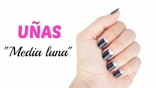 Diseño De Uñas quotMedia Lunaquot ✅ MANICURA FÁCIL [upl. by Sedberry]