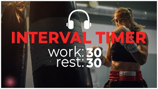 Interval Timer 30 sec workout 0 sec rest with music 3030 interval timer [upl. by Neelasor]