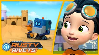 Rusty’s Beach Day Delay  Rusty Rivets Full Episodes  Cartoons for Kids [upl. by Nilde]