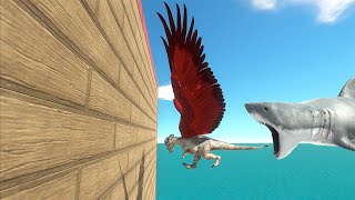 Flying Animals  Race with Aquatics and Herbivore Dinosaurs  ARBS Fight [upl. by Nahum]