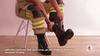 Schnürung einstellen leicht gemacht Jölly Feuerwehrstiefel [upl. by Beedon]