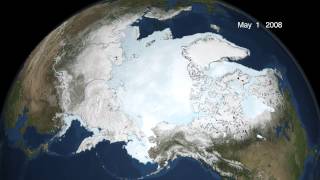 2008 Arctic Sea Ice from AMSRE [upl. by Agustin914]