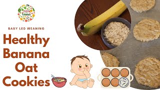 2 Ingredient Cookies Basic Banana Oat Cookies  Baby Led Weaning [upl. by Eirotal]