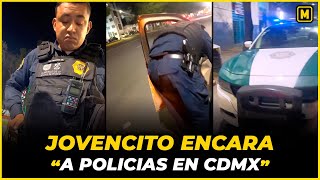 Jovencito les pone un «Estate Quieto» a Policías en CDMX [upl. by Budding]