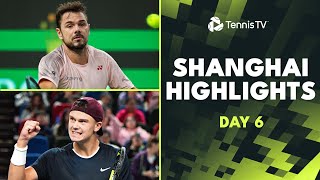 Rune vs Berrettini Wawrinka vs Cobolli Fritz amp Dimitrov Return  Shanghai 2024 Highlights Day 6 [upl. by Aikenat]