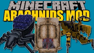 CUCARACHAS Y GARRAPATAS GIGANTES EN MINECRAFT  Arachnids mod 1181 Review ESPAÑOL [upl. by Lonergan]