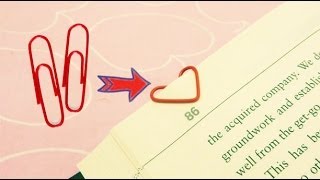 Heart Shaped Paper Clip Bookmark  Sunny DIY [upl. by Kerekes309]