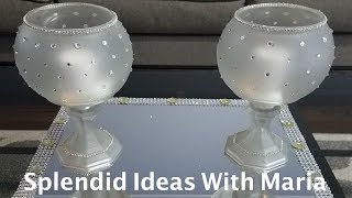 Centerpiece ideas  DIY glamorous candleholder centerpiece [upl. by Amaerd]