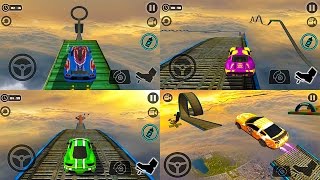 Impossible Stunt Car Tracks 3D  First 4 Cars  Android GamePlay 2017 [upl. by Dlawso]