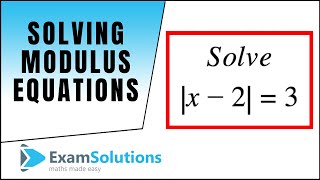 Mod Equations  How to solve x2 3  ExamSolutions [upl. by Abita102]