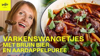 Varkenswangetjes met bruin bier en aardappelpuree 🥩🍺  Sofie Dumont [upl. by Haroppizt]