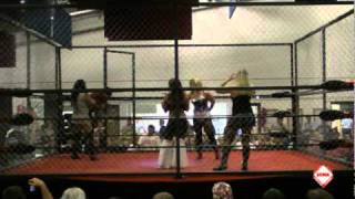 Mickie James ODB Persephone Kristin Flake  SCWA CAGED 2010 Ladies Title Match [upl. by Alysia]