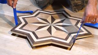 PID Floors Presents Installing A Hardwood Flooring Medallion Inlay [upl. by Golightly]