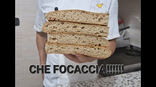 FOCACCIA semintegrale con poolish fatta in casa sofficissima [upl. by Eusadnilem]