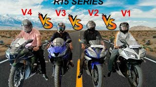 First time in youtube quot R15 V1 vs V2 vs V3 vs V4 r15v1 vs r15v2 vs r15v3 vs r15v4 [upl. by Gaidano]