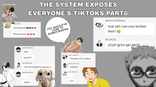 Haikyuu texts THE SYSTEM EXPOSES EVERYONES TIKTOKS ft quotRare Shipsquot part6 [upl. by Ramsden720]