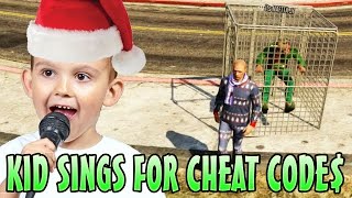 KID SINGS FOR CHEAT CODES GTA 5 Funny Trolling [upl. by Bruner700]