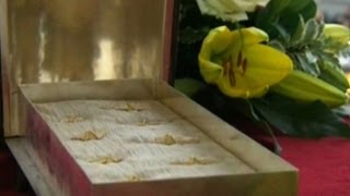 Vatican displays reputed bones of St Peter [upl. by Annid921]