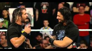 Roman Reigns interrupts Seth Rollins Raw March 2 2015 [upl. by Hamirak]