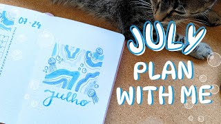 July Plan With Me  2024 Bullet Journal Spreads [upl. by Duwad664]