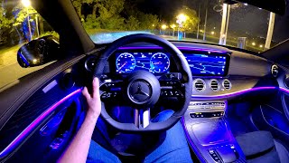 New MERCEDES ECLASS 2021 Facelift  NIGHT POV test drive amp FULL REVIEW AMG Line 220d [upl. by Ariak630]