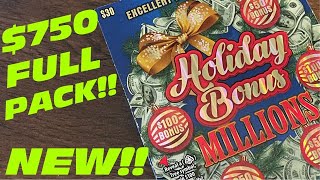 NEW PROFIT HOLIDAY BONUS MILLIONS 750 FULL BOOK OHIO LOTTERY SCRATCH OFFS [upl. by Hsara]