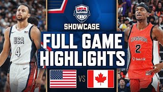 CANADA vs USA  USAB SHOWCASE  FULL GAME HIGHLIGHTS  July 31 2024 [upl. by Hpesoj]