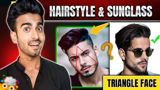 🔥Triangle face shape hairstyle and sunglasses  Best Hairstyle For Triangle Face Stylo Mrinal [upl. by Ardnazil598]