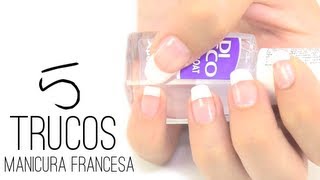 5 ideas muy fáciles para realizar una manicura francesa en casa [upl. by Bindman]