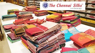 Chennai silks Fancy Chanderi cotton organza jute Silk Banarasi weaving saree collection [upl. by Nois]