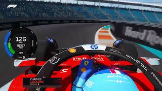 Charles Leclerc Onboard Lap with new livery  2024 Miami GP  Assetto Corsa [upl. by Relyt436]