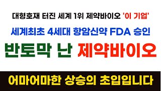 주식 4세대 항암신약 FDA 승인 대형호재 터진 반토막 난 제약바이오 세계 1위 이 기업 어마어마한 상승의 초입입니다 제약주 주가전망 삼성바이오로직스 유한양행주가전망 [upl. by Clotilde]