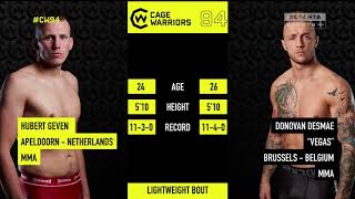 Hubert Geven vs Donovan Desmae  Cage Warriors 94  16062018 [upl. by Karine732]