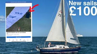 DO NEW SAILS MAKE A DIFFERENCE  £600 project boat restoration [upl. by Ehrman232]