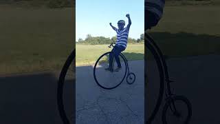 Unicycles unicycling penny farthing high wheel mike arotsky says classic line [upl. by Alleiram174]