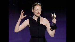 Emma Stone wins the quotBest Actressquot award at the 29th annual Critics Choice Awards [upl. by Chauncey]