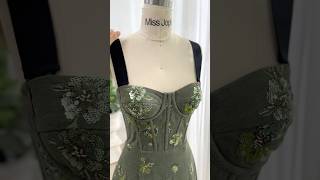 Making a corset denim beaded embroidery midi dress dress mididress fashion hautecouture sewing [upl. by Surazal]