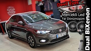 Fiat Egea Mercekli Far Yaptık  Dual BiXenon Led  Devil Eyes [upl. by Perrie]