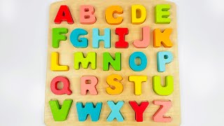 Learn ABC Puzzle  Preschool Toddler Learning Toy Video [upl. by Carrnan]