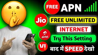 New Trick free internet jioairtelvibsnl  free internet vpn 2024  apn free internet 2024 [upl. by Nylyram643]