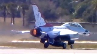 F16 Full Afterburner Takeoff amp UNRESTRICTED Climb USAF Thunderbirds [upl. by Corabella]