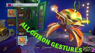 All Citron Gestures  Plants vs Zombies Garden Warfare 2 [upl. by Gatian812]