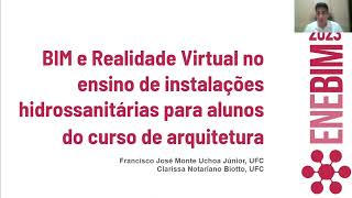 3473 BIM e realidade virtual no ensino de instalações hidrossanitárias para alunos do curso de arq [upl. by Skippie]