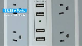 PASSUS Tower Surge Protector Power Strip [upl. by Anerak625]