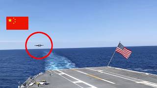 A Chinese Fighter Jet TRIES to Land on a US Aircraft Carrier Then THIS Happened [upl. by Leidba]