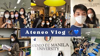 ateneo vlog 🦅💙  first week of SHS classes meeting classmates mini campus tour study with me [upl. by Annasus]