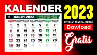 Kalender 2023 lengkap dengan tanggal merah masehi Hijriyah jawa  Download kalender Gratis [upl. by Nodnil390]