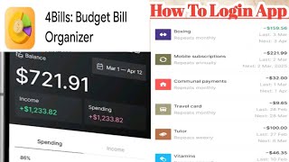 4bills budget bill organizer app how To login 4bills budget bill organizer [upl. by Yahs]