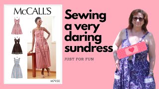 Sewing McCalls 7950 Peek a Boo Sundress [upl. by Dlarrej593]