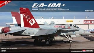 Academy  USMC FA18A Hornet  132 Scale Model  In Box Review [upl. by Hindu861]